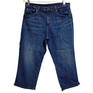 Lauren Jeans Co. Capri Jeans Womens Size 12 Denim Straight-Leg Blue Cotton Casua